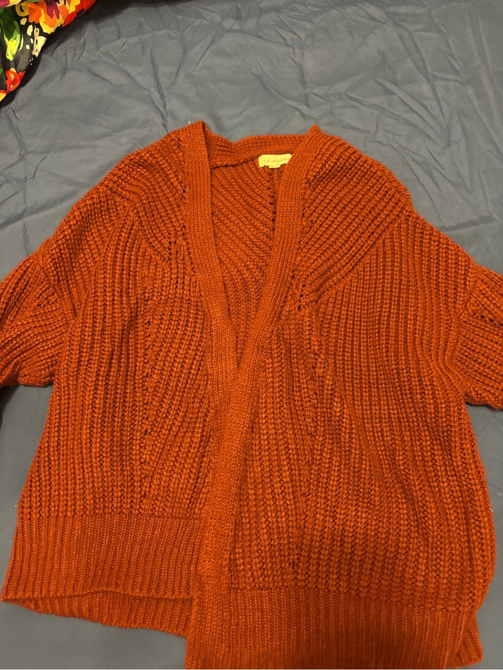 La Hearts Women's Chunky Knit Cardigan - Burnt Orange